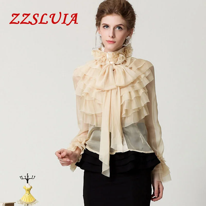 S-XXL 5 colors 2018 new bow designer 3D flower high collar slim long sleeve chiffon ruffles blouses shirts tops female 3370
S-XXL 5 colors 2018 new bow designer 3D flower high collar slim long sleeve chiffon ruffles blouses shirts tops female 3370