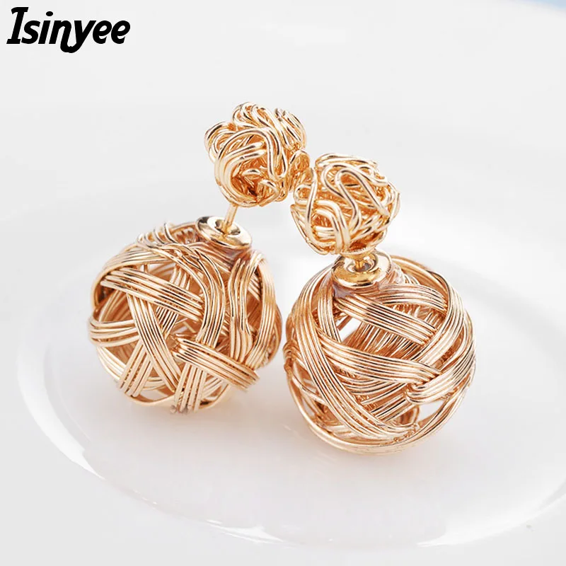 ISINYEE Fashion Double Thread Ball Metal Earrings For Women Bohemian Small Ear Rose Gold Silver Jewelry Brincos Para As Mulheres
ISINYEE Fashion Double Thread Ball Metal Earrings For Women Bohemian Small Ear Rose Gold Silver Jewelry Brincos Para As Mulheres