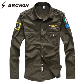 S.ARCHON MA1 US Army Air Force Pilot Tactical Shirt Men Long Sleeve Embroidery Breathable Cotton Military Flight Shirt Plus Size
S.ARCHON MA1 US Army Air Force Pilot Tactical Shirt Men Long Sleeve Embroidery Breathable Cotton Military Flight Shirt Plus Size