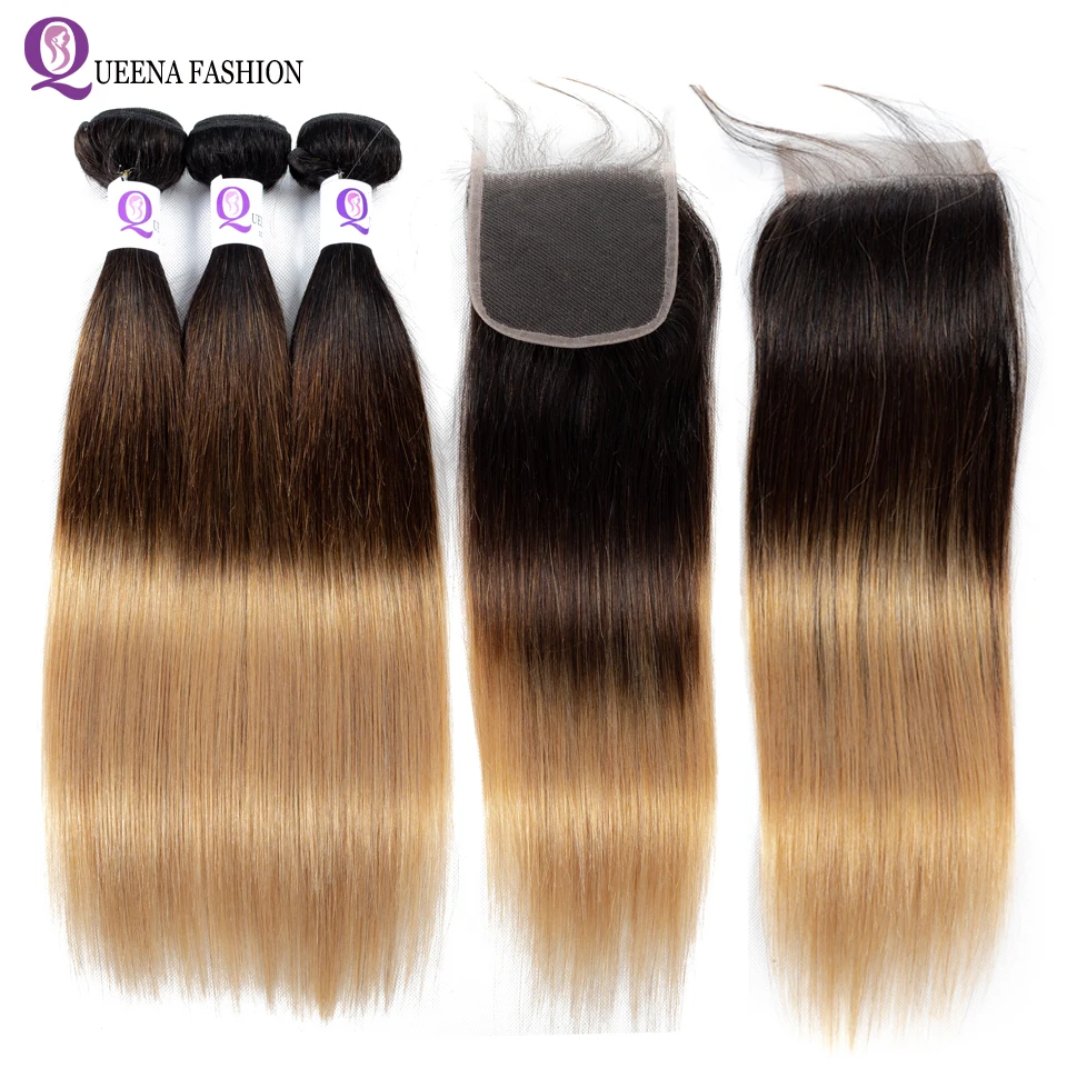 Ombre Straight Human Hair Bundles With Closure Raw Indian Hair Weave Bundles With Closure 1b/4/27 NonRemy Blonde Hair Extension
Ombre Straight Human Hair Bundles With Closure Raw Indian Hair Weave Bundles With Closure 1b/4/27 NonRemy Blonde Hair Extension