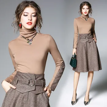 2019 Early Spring Womens Slim Dress New Long Sleeved High-Collar Two-Piece Suit A-line Dresses
2019 Early Spring Womens Slim Dress New Long Sleeved High-Collar Two-Piece Suit A-line Dresses