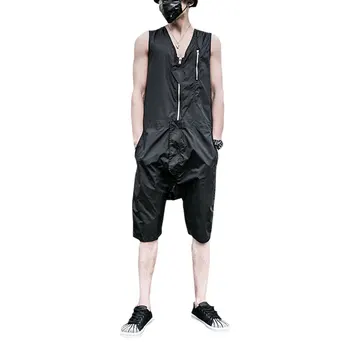 2017 New Summer Sleeveless Rompers Men Overalls Black Collapse Pants Suspenders Jeans One Piece Trousers Singer Costumes Pants 
2017 New Summer Sleeveless Rompers Men Overalls Black Collapse Pants Suspenders Jeans One Piece Trousers Singer Costumes Pants