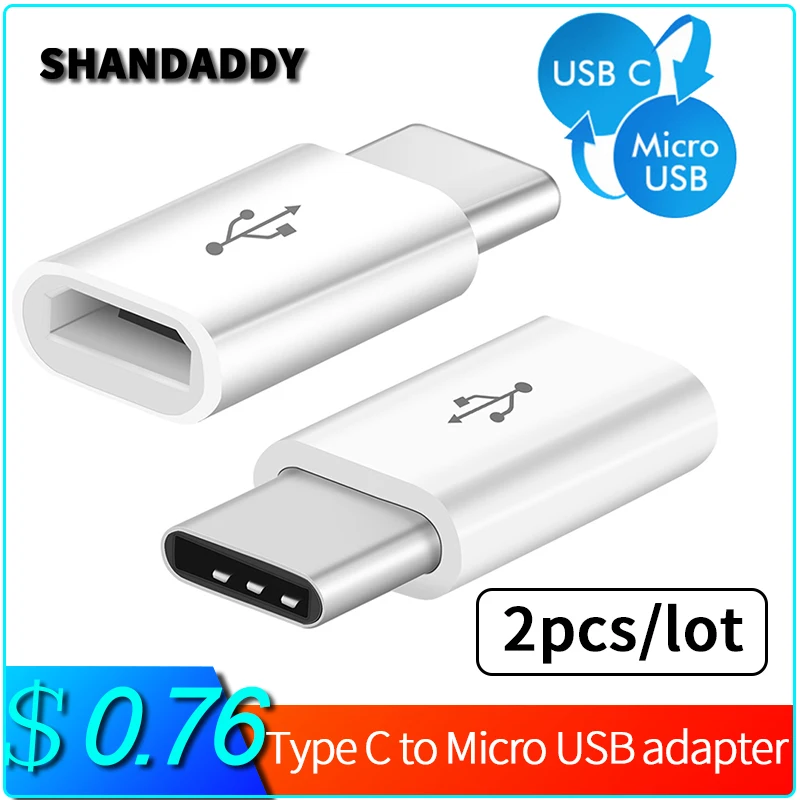 2pcs Shandaddy USB Adapter USB C to Micro USB Converter Cable Type C Adapter USB 3.1 for Macbook Samsung s8 Huawei OTG Adapter
2pcs Shandaddy USB Adapter USB C to Micro USB Converter Cable Type C Adapter USB 3.1 for Macbook Samsung s8 Huawei OTG Adapter