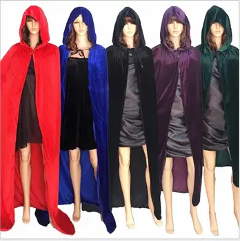 

Gothic Hooded Stain Cloak Wicca Robe Witch Larp Cape Women Men Halloween Costumes Witche Vampires Fancy Party Size S M L XL