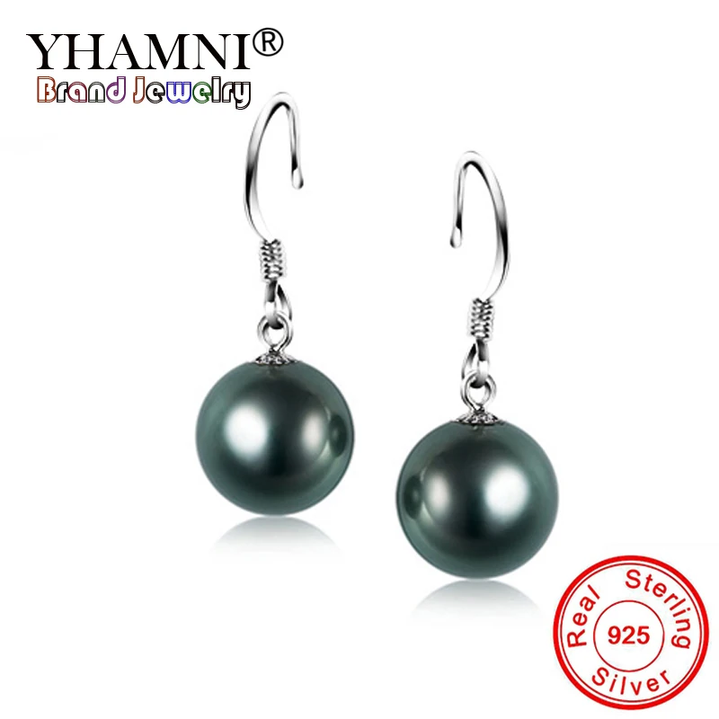 YHAMNI Original 925 Solid Silver 10mm Freshwater Black Pearl Drop Earrings Fashion Wedding Earrings Fine Jewelry YHE168
YHAMNI Original 925 Solid Silver 10mm Freshwater Black Pearl Drop Earrings Fashion Wedding Earrings Fine Jewelry YHE168