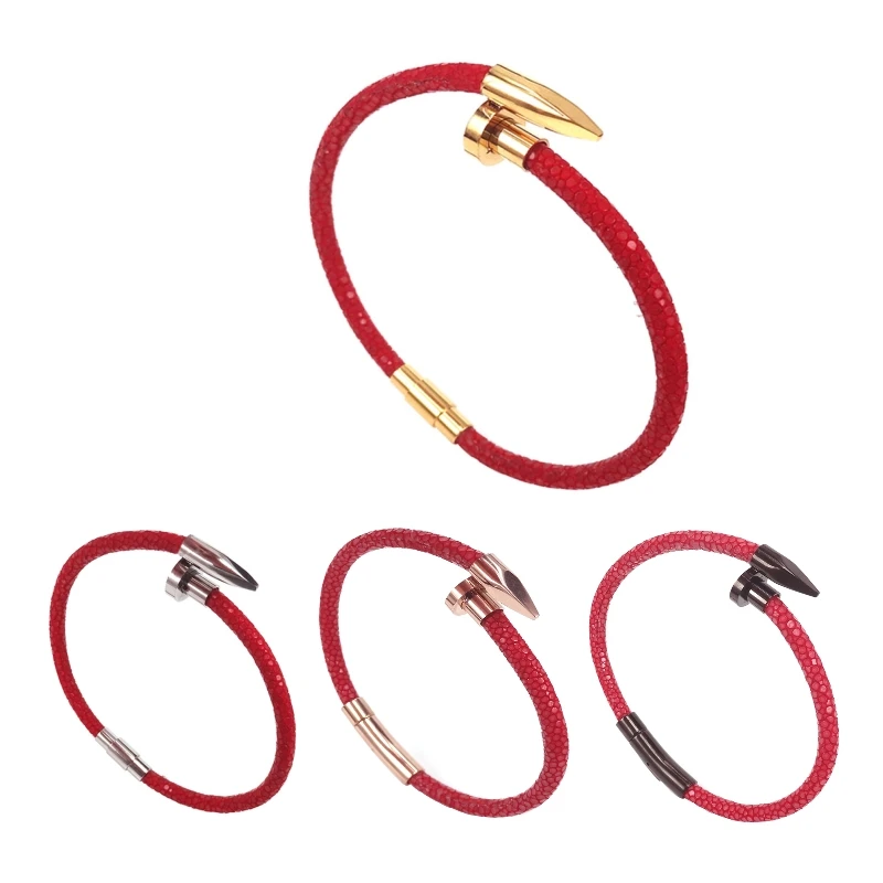 Fashion Stainless Steel Chain Genuine Red Stingray Bracelet Women luxury Nail Bracelets Bangles Best Jewelry Gift for Men
Fashion Stainless Steel Chain Genuine Red Stingray Bracelet Women luxury Nail Bracelets Bangles Best Jewelry Gift for Men