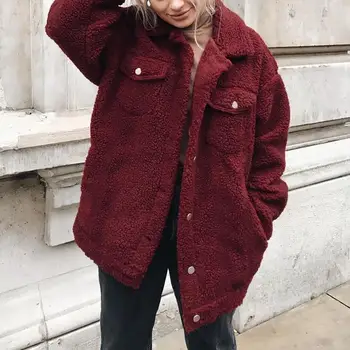 Winter Solid Color Furry Warm Long Sleeve Lapel Coat Women Buttons Outerwear new
Winter Solid Color Furry Warm Long Sleeve Lapel Coat Women Buttons Outerwear new