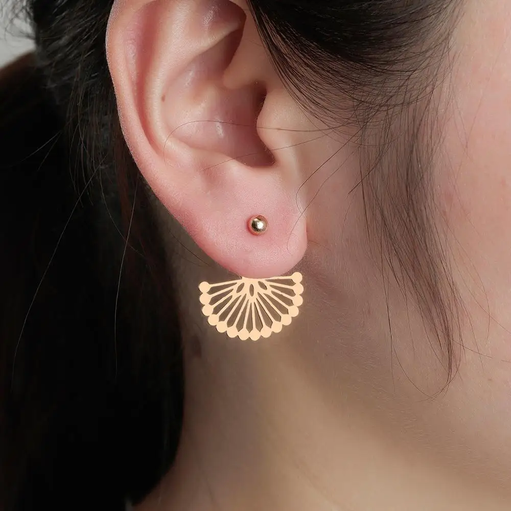 Chandler Stainless Steel Hollow Out Fan Earring Sector Gold Color Big Exaggeration Geometry Dangle Double Side Jacket Bronics
Chandler Stainless Steel Hollow Out Fan Earring Sector Gold Color Big Exaggeration Geometry Dangle Double Side Jacket Bronics