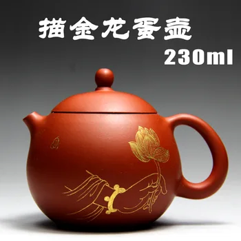Yixing genuine teapot famous handmade original 24K real gold Zhu mud painted gold dragon egg Zisha teapots Expensive collection
Yixing genuine teapot famous handmade original 24K real gold Zhu mud painted gold dragon egg Zisha teapots Expensive collection