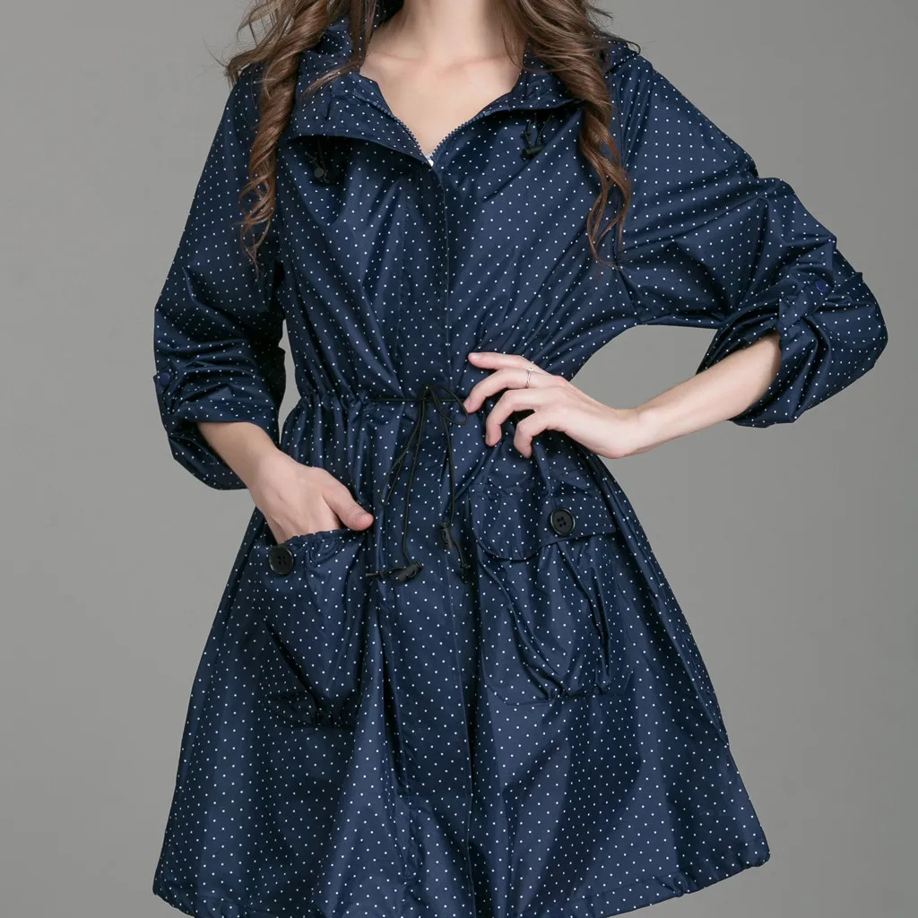 Women's small jacquard wave rain jacket hooded button wave point rainwear windbreaker outdoor long waterproof windproof jacket
Women's small jacquard wave rain jacket hooded button wave point rainwear windbreaker outdoor long waterproof windproof jacket