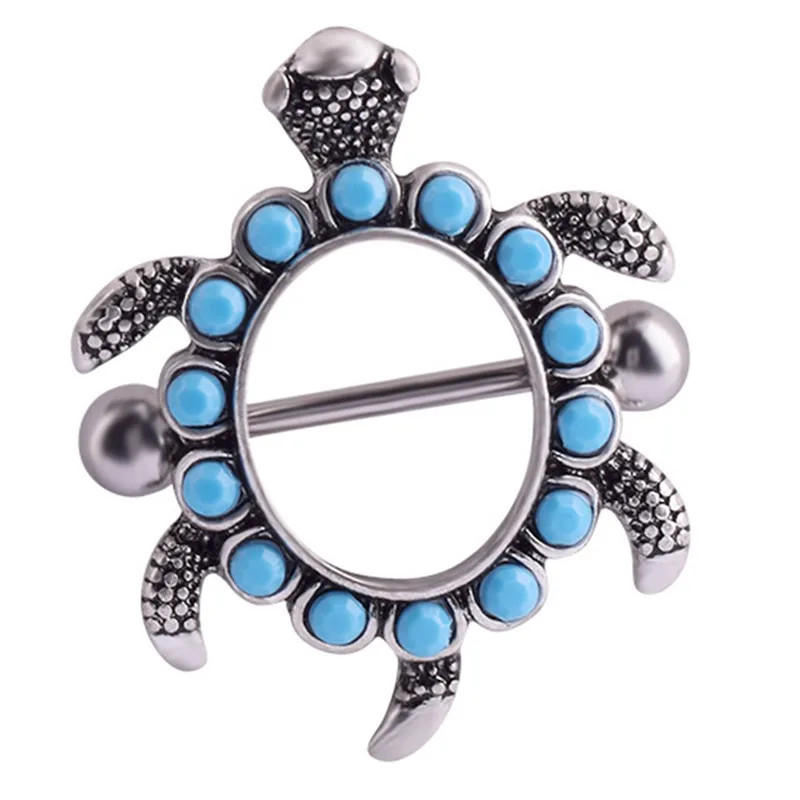 1Pcs Stainless Steel Blue Bead Turtle Nipple Rings Surgical Steel Helix Earring Retro Nipple Piercing Tortoise Body Jewelry Gift
1Pcs Stainless Steel Blue Bead Turtle Nipple Rings Surgical Steel Helix Earring Retro Nipple Piercing Tortoise Body Jewelry Gift