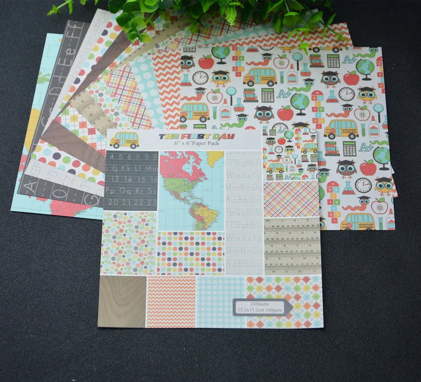 24pcs 6" Single-side the first day pattern creative paper craft art paper pack handmade scrapbooking kit set books
24pcs 6" Single-side the first day pattern creative paper craft art paper pack handmade scrapbooking kit set books