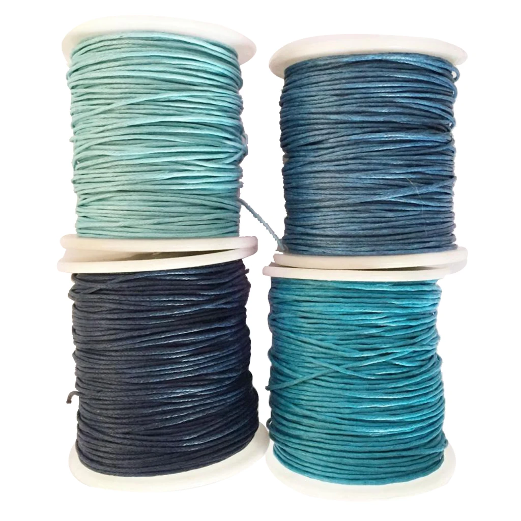12 Rolls 80 Meters 1mm Waxed Cotton Cords Thread for DIY Bracelet Jewelry Making 12 Colors