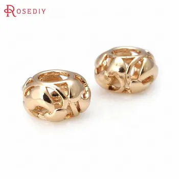 6PCS 11x7MM 24K Champagne Gold Color Plated Brass Large Hole Spacer Beads Bracelet Beads High Quality Jewelry Findings
6PCS 11x7MM 24K Champagne Gold Color Plated Brass Large Hole Spacer Beads Bracelet Beads High Quality Jewelry Findings