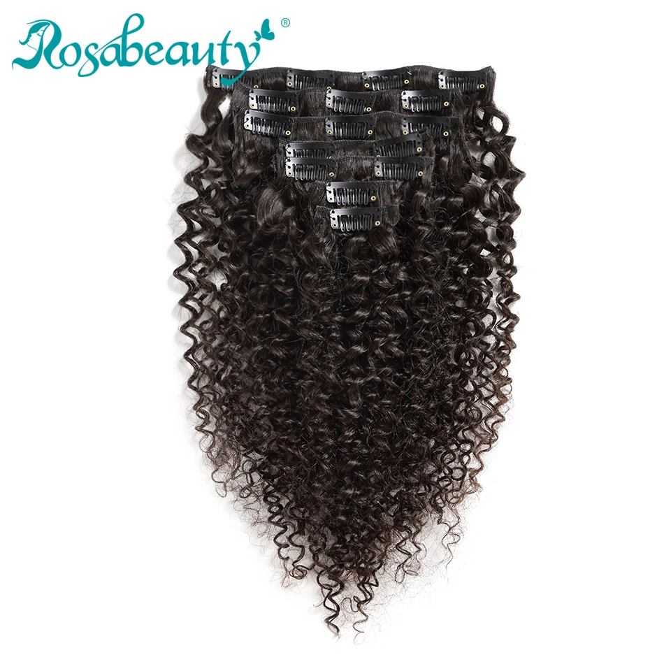 Rosabeauty Kinky Curly 7Pieces/Set Clip In HumanHair Extensions Brazilian Remy Hair Natural Color 100G/set
Rosabeauty Kinky Curly 7Pieces/Set Clip In HumanHair Extensions Brazilian Remy Hair Natural Color 100G/set