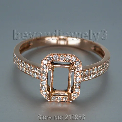 Luxury Ring Emerald Cut 4x6mm Solid 18kt Rose Gold Semi Mount Engagement Ring WU217
Luxury Ring Emerald Cut 4x6mm Solid 18kt Rose Gold Semi Mount Engagement Ring WU217