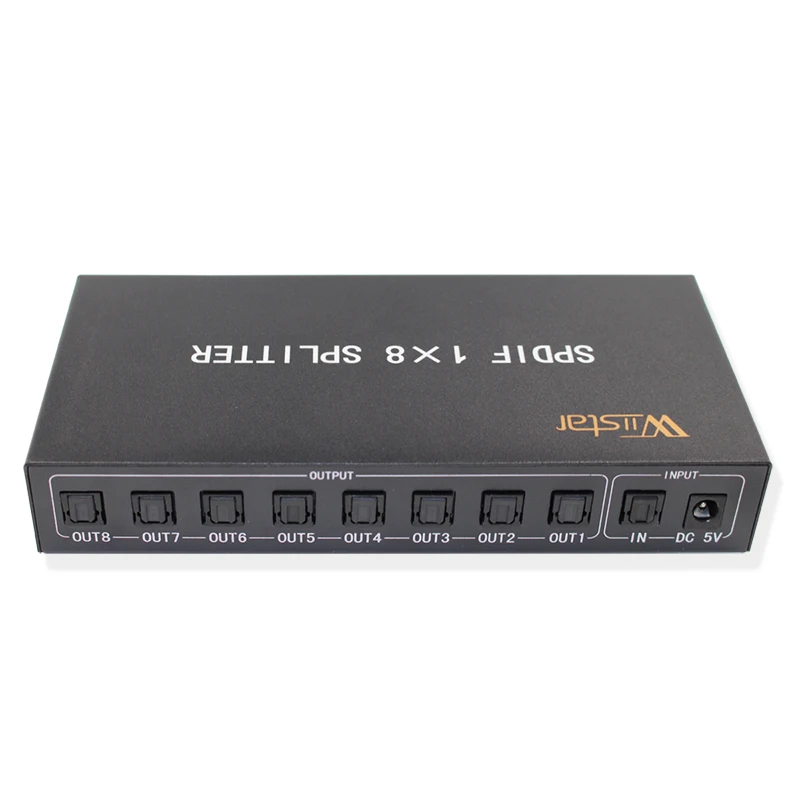 New Style SPDIF/TOSLINK Digital Optical Audio Splitter 1x8 Audio Amplifier Support DTS/Dolby With Power Adapter Free Shipping
New Style SPDIF/TOSLINK Digital Optical Audio Splitter 1x8 Audio Amplifier Support DTS/Dolby With Power Adapter Free Shipping