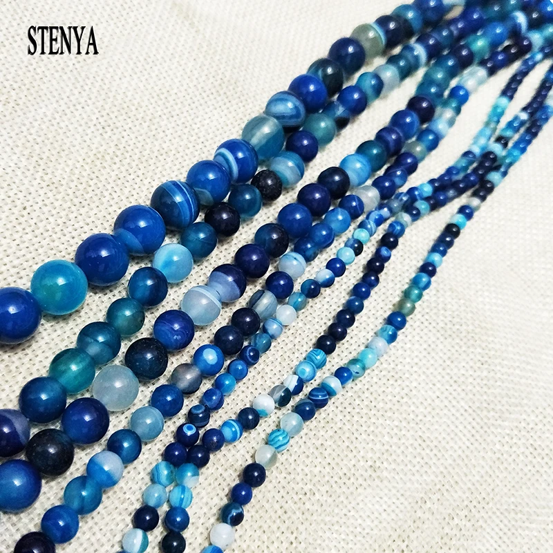 STENYA blue strand natural stone Chalcedony bracelet jewelry findings spacer beads necklace pulseras earring charms making
STENYA blue strand natural stone Chalcedony bracelet jewelry findings spacer beads necklace pulseras earring charms making