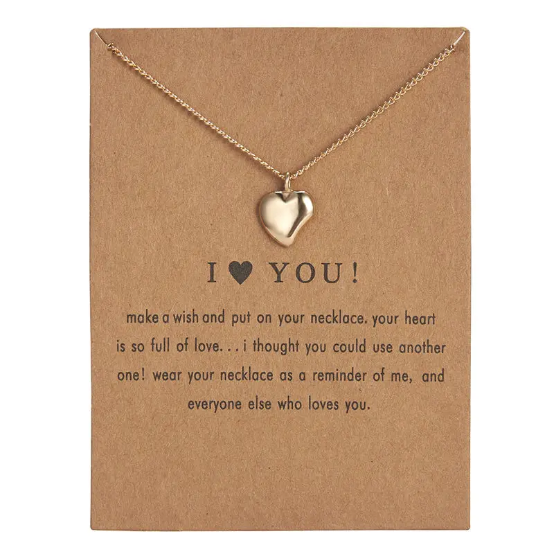 Rinhoo 1pc Heart Choker Pendant Necklace Wish Card Clavicle Chains Necklaces Women Adjustable Jewelry Gifts
Rinhoo 1pc Heart Choker Pendant Necklace Wish Card Clavicle Chains Necklaces Women Adjustable Jewelry Gifts