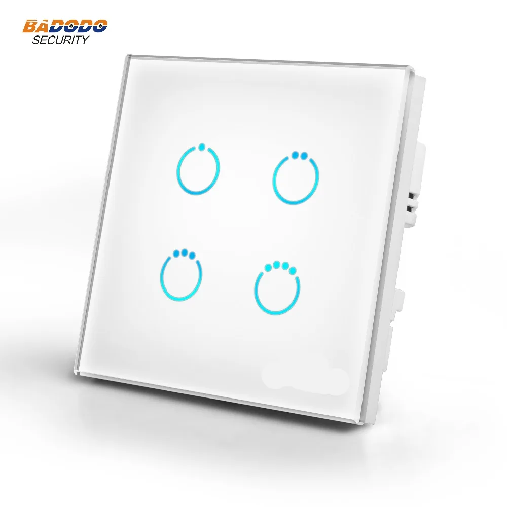 Z-Wave Plus MCOHOME Touch Panel power Switch MH-S314 EU868.42MHz 4 gang ON/OFF power switch for lamp light motor control
Z-Wave Plus MCOHOME Touch Panel power Switch MH-S314 EU868.42MHz 4 gang ON/OFF power switch for lamp light motor control