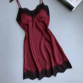 Sexy Lingerie Silk Nightgown Summer Dress Lace Night Dress Sleepwear Babydoll Nightie Satin Homewear Chest Pad Nightwear
Sexy Lingerie Silk Nightgown Summer Dress Lace Night Dress Sleepwear Babydoll Nightie Satin Homewear Chest Pad Nightwear