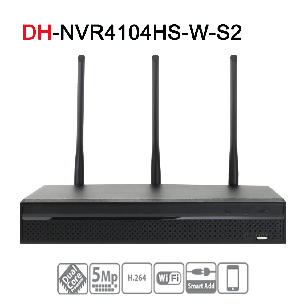 

DHI-NVR4104HS-W-S2 Wireless NVR WIFI Recorder for Wireless Security IP Camera Wifi CCTV System 2.4GHz 5GHz dual-bands