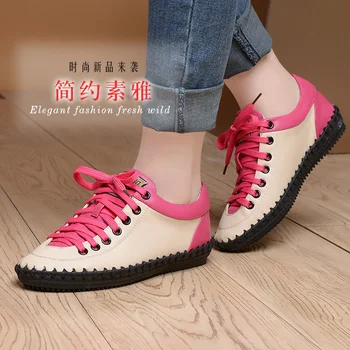 Nice New Genuine Leather Women Flats Shoes Fashion Classic Cute White Shoes Round Toe Handmade Flexible Loafers Shoes
Nice New Genuine Leather Women Flats Shoes Fashion Classic Cute White Shoes Round Toe Handmade Flexible Loafers Shoes