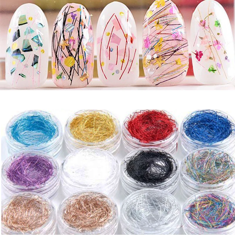 12Jar Metallic Gel Nail Stickers Colorful Polish Striping Jewelry Thread Wire Diy Art Glitter Line Tape 12Colors Manicure Strips
12Jar Metallic Gel Nail Stickers Colorful Polish Striping Jewelry Thread Wire Diy Art Glitter Line Tape 12Colors Manicure Strips