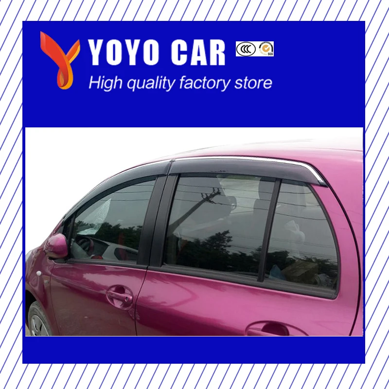 Hot sale 4 Piece Injection molding trim vent shade rain sun wind deflector window visor for Yaris 2008-2014
Hot sale 4 Piece Injection molding trim vent shade rain sun wind deflector window visor for Yaris 2008-2014