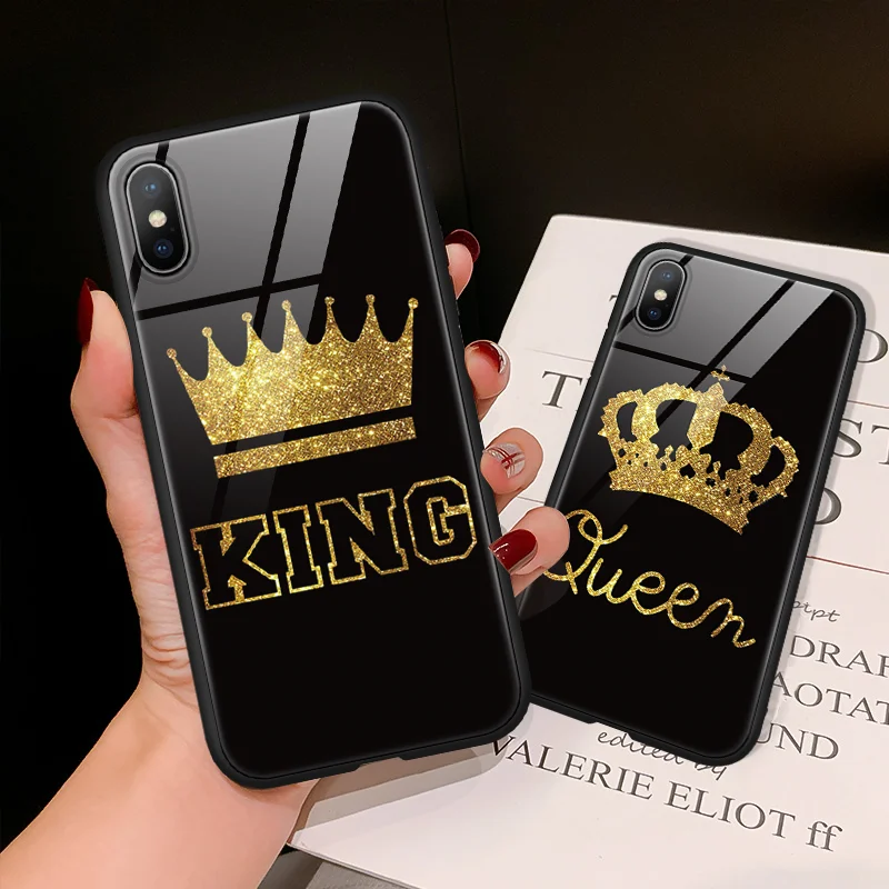 Luxury King Queen Coque For iPhone 7 Plus For iPhone 8 6 6S Plus 9 10 TPU Cover For iPhone XS Max XR X Tempered Glass Cover Case
Luxury King Queen Coque For iPhone 7 Plus For iPhone 8 6 6S Plus 9 10 TPU Cover For iPhone XS Max XR X Tempered Glass Cover Case