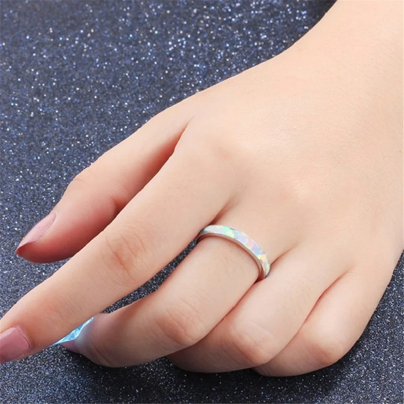 Exquisite White / Blue Fire Opal Ring Simple Wedding Engagement Ring For Man Woman Jewelry Gift
Exquisite White / Blue Fire Opal Ring Simple Wedding Engagement Ring For Man Woman Jewelry Gift