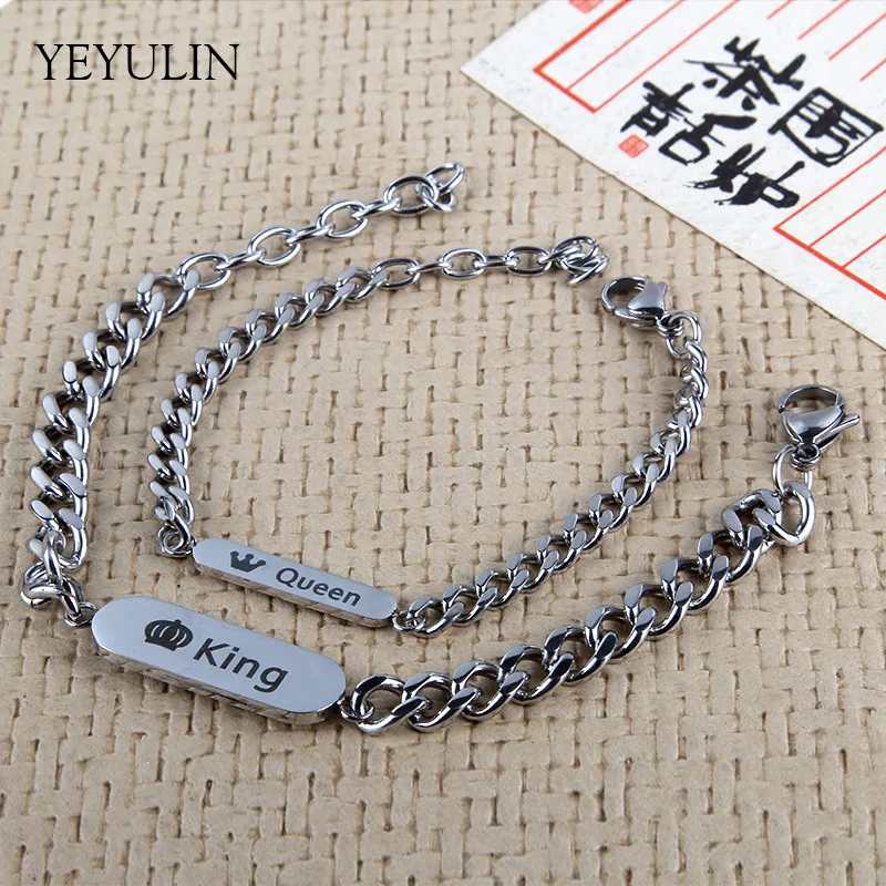 Trendy King Queen Stainless Steel Couple Bracelet For Women Men Bangles Jewelry Unique Gift For Lover
Trendy King Queen Stainless Steel Couple Bracelet For Women Men Bangles Jewelry Unique Gift For Lover