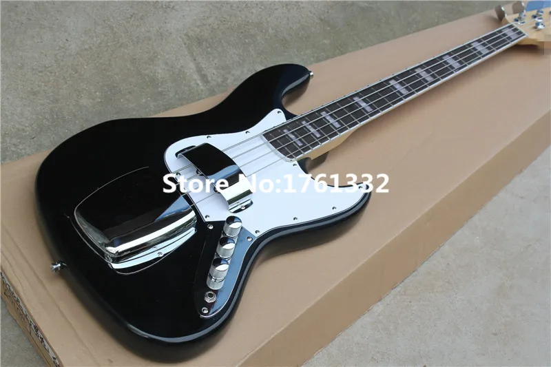 Hot sale factory custom 20 frets 4 strings gloss black electric bass guitar with white pickguard ,can be changed as request
Hot sale factory custom 20 frets 4 strings gloss black electric bass guitar with white pickguard ,can be changed as request