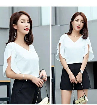 S-3XL Plus Size Women Chiffon BLouses Spliced Solid Butterfly Sleeve Shirts Elegant Summer Office Ladies Top blusa feminina F057
S-3XL Plus Size Women Chiffon BLouses Spliced Solid Butterfly Sleeve Shirts Elegant Summer Office Ladies Top blusa feminina F057