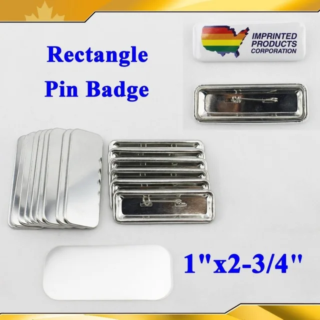Square 25x70mm 100 Sets Pin Back Metal Button Supply Materials for NEW Professional All Steel Badge Button Maker
Square 25x70mm 100 Sets Pin Back Metal Button Supply Materials for NEW Professional All Steel Badge Button Maker
