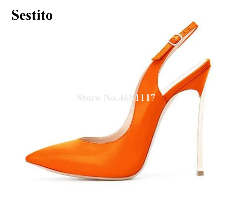 Brand Design Women Fashion Pointed Toe Metal Stiletto Heel Pumps Cut-out Orange Beige Leather High Heels Dress Shoes
Brand Design Women Fashion Pointed Toe Metal Stiletto Heel Pumps Cut-out Orange Beige Leather High Heels Dress Shoes