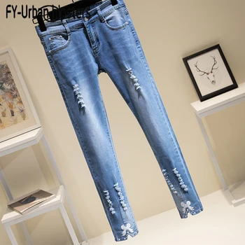 blue denim jeans women denim pants hole ripped Plus Size feminine fashion ankle length pants embroidery jeans woman stretch
blue denim jeans women denim pants hole ripped Plus Size feminine fashion ankle length pants embroidery jeans woman stretch