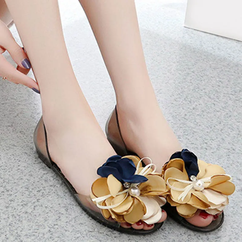 Women's Summer Bowtie Flower Pearl Flat Jelly Shoes Ladies Casual Transparent Slip On Peep Toe Sandals Female Fashion Footwear
Women's Summer Bowtie Flower Pearl Flat Jelly Shoes Ladies Casual Transparent Slip On Peep Toe Sandals Female Fashion Footwear