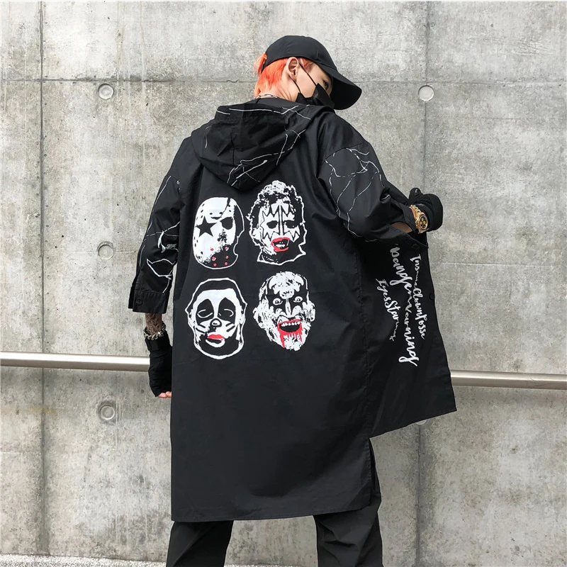 Windbreaker Coat Summer Autumn Street Devil Medium Long Shirt Half Sleeve Hip Hop Men's Black Extended Joker Jacket Top GM55
Windbreaker Coat Summer Autumn Street Devil Medium Long Shirt Half Sleeve Hip Hop Men's Black Extended Joker Jacket Top GM55