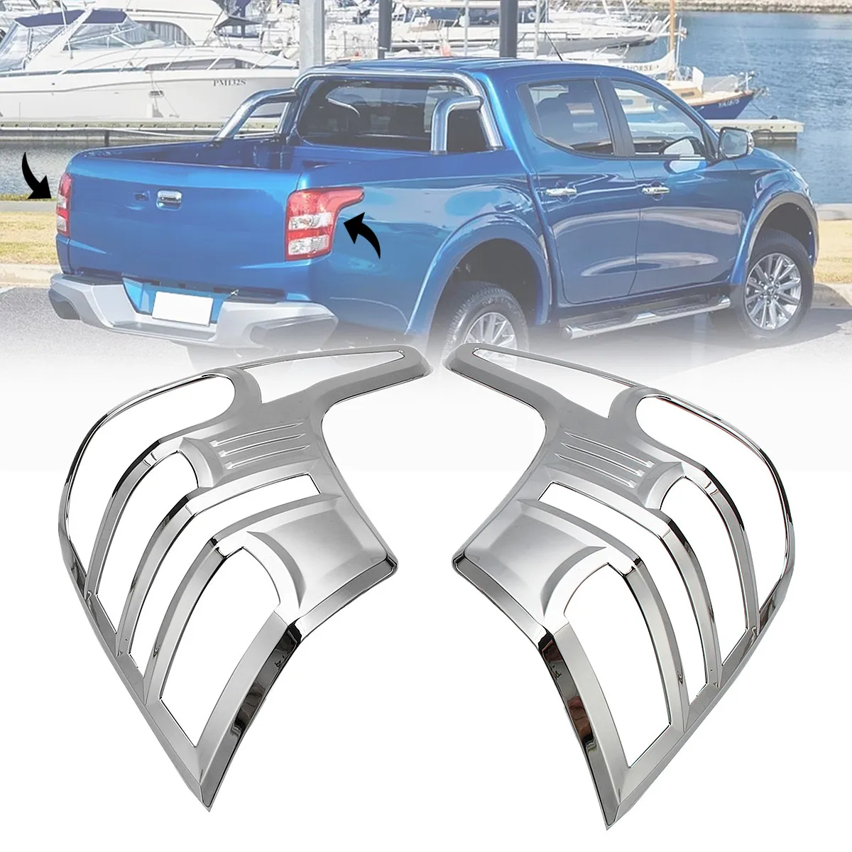 2x Tail Light Lamp Cover Protector Chrome Trim for Mitsubishi Triton-L200 2015-2018 ABS 41x30cm Waterproof No Fade No Rust
2x Tail Light Lamp Cover Protector Chrome Trim for Mitsubishi Triton-L200 2015-2018 ABS 41x30cm Waterproof No Fade No Rust