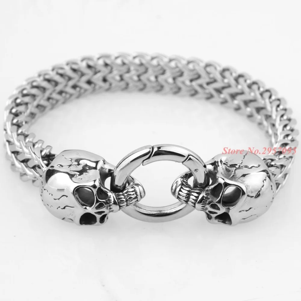 Free shipping 316L Stainless Steel 12mm Huge Heavy Solid Silver Gold Men's Skeleton Skull bracelet Ghost bangle
Free shipping 316L Stainless Steel 12mm Huge Heavy Solid Silver Gold Men's Skeleton Skull bracelet Ghost bangle