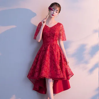 Lace V-neck Cocktail Dresses Elegant Belt Vestidos De Festa Longo Sexy Women Evening Prom Gown Asymmetrical Robe De Soiree
Lace V-neck Cocktail Dresses Elegant Belt Vestidos De Festa Longo Sexy Women Evening Prom Gown Asymmetrical Robe De Soiree