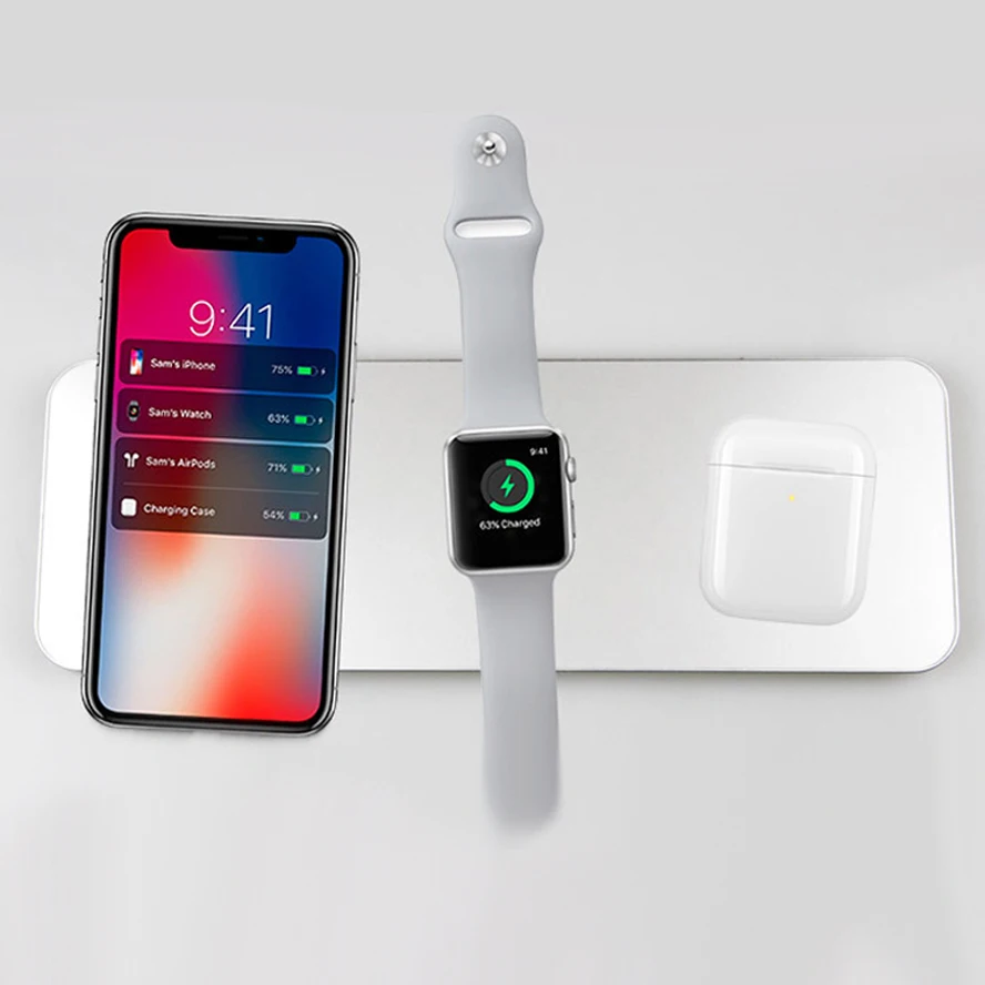 3 In 1 Fast QI Wireless Charger Dock for Apple Watch 2 3 4 iPhone 8 Plus X XR XS Samsung S9 S8 S7 Note 8 9 Wireless Charging pad
3 In 1 Fast QI Wireless Charger Dock for Apple Watch 2 3 4 iPhone 8 Plus X XR XS Samsung S9 S8 S7 Note 8 9 Wireless Charging pad