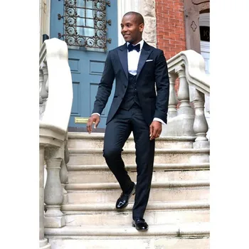 Hot Sale Navy Blue Groom Tuxedos Sexy Shawl Lapel Custom Made Wedding Prom Suit for Men( jacket+Pants+vest+Bow tie)
Hot Sale Navy Blue Groom Tuxedos Sexy Shawl Lapel Custom Made Wedding Prom Suit for Men( jacket+Pants+vest+Bow tie)