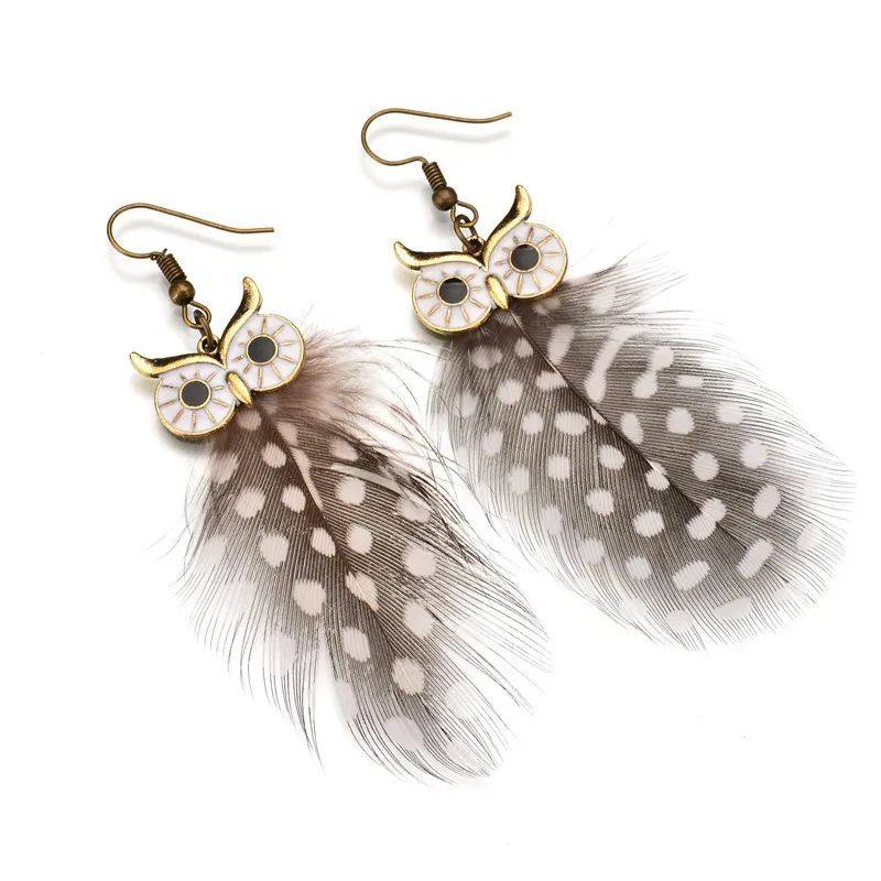 SexeMara New Fashion 4 Colors Feather Earrings for Women Vintage Owl Drop Earrings Bohemian Jewelry Gift Pendientes Brincos
SexeMara New Fashion 4 Colors Feather Earrings for Women Vintage Owl Drop Earrings Bohemian Jewelry Gift Pendientes Brincos