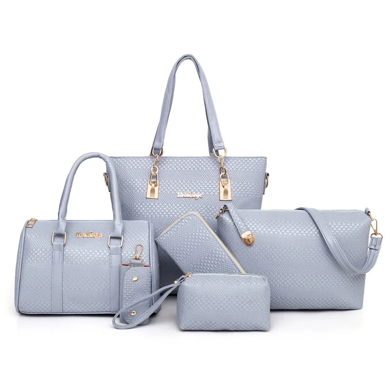 6pcs Per Set Composite Bag Female Handbag Leather Shoulder Bag Knitting Messenger Bag Totes Bag
6pcs Per Set Composite Bag Female Handbag Leather Shoulder Bag Knitting Messenger Bag Totes Bag