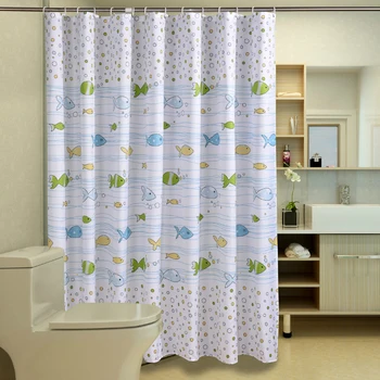 Fish printed bathroom curtain waterproof polyester fabric cartoon shower curtain with hooks for bathroom multi sizes
Fish printed bathroom curtain waterproof polyester fabric cartoon shower curtain with hooks for bathroom multi sizes