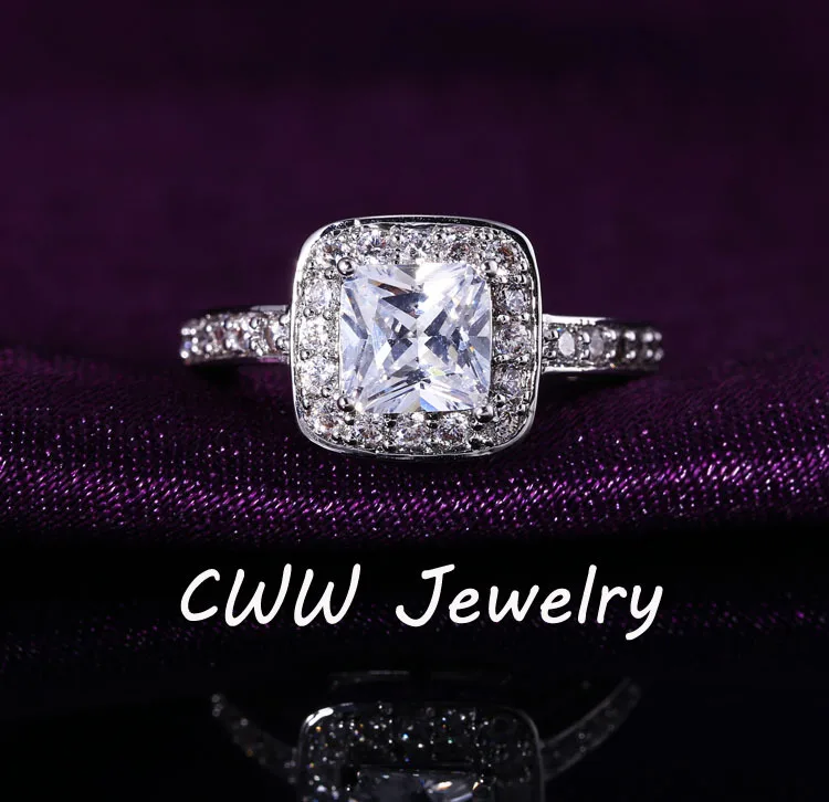 CWWZircons White Gold Color Square CZ Stones 1.25ct Princess Cut Cubic Zirconia Engagement Wedding Rings For Woman R046
CWWZircons White Gold Color Square CZ Stones 1.25ct Princess Cut Cubic Zirconia Engagement Wedding Rings For Woman R046