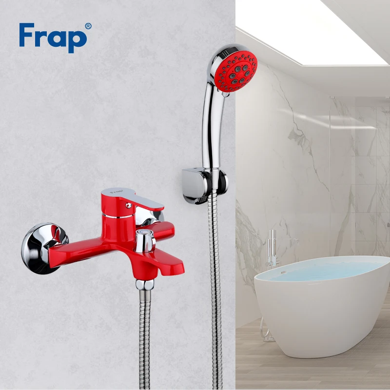 Frap новый роскошный красный ванная комната медный смеситель для душа настенный