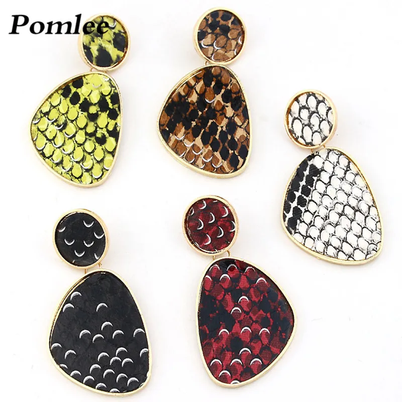 Pomlee Trendy Snakeskin Grain Drop Dangle Earrings for Women Female Wedding Korean Jewelry 5 Colors Bohmeian Statement Earings
Pomlee Trendy Snakeskin Grain Drop Dangle Earrings for Women Female Wedding Korean Jewelry 5 Colors Bohmeian Statement Earings